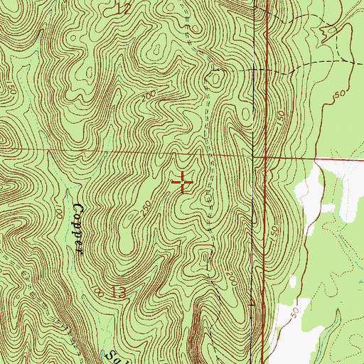 Topographic Map of Copassaw, AL