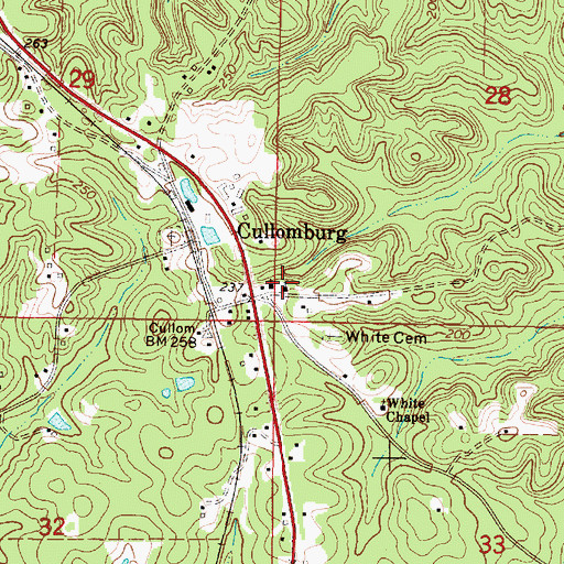 Topographic Map of Cullomburg United Methodist Church, AL