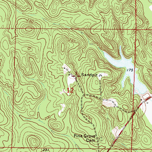 Topographic Map of Emory (historical), AL