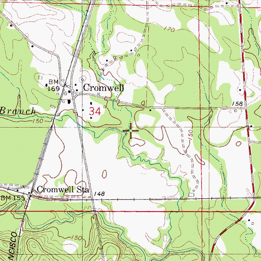 Topographic Map of Eureka Branch, AL