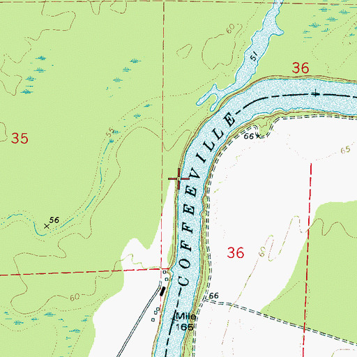 Topographic Map of Eureka Landing, AL