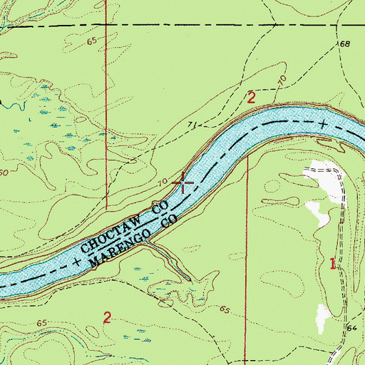 Topographic Map of Four Mile Bar, AL
