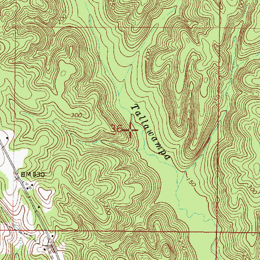 Topographic Map of Gibson Mill (historical), AL
