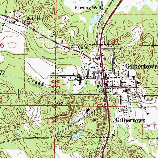 Topographic Map of Gilbertown Junior High School, AL