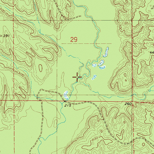 Topographic Map of Harvey Branch, AL