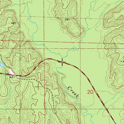 Topographic Map of Haney Bridge, AL