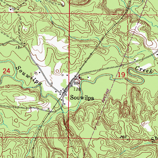 Topographic Map of Hickory Grove Baptist Church, AL