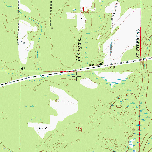 Topographic Map of Hill Branch, AL