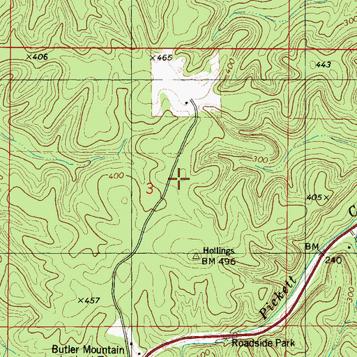Topographic Map of Hill Mountain, AL