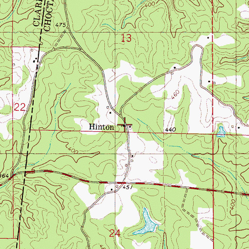 Topographic Map of Hinton Church, AL