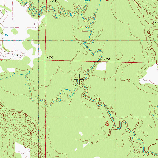 Topographic Map of Hurricane Creek, AL