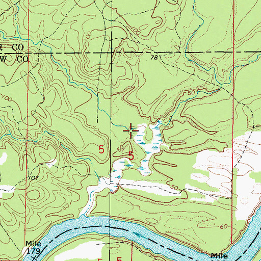 Topographic Map of Indian Creek, AL