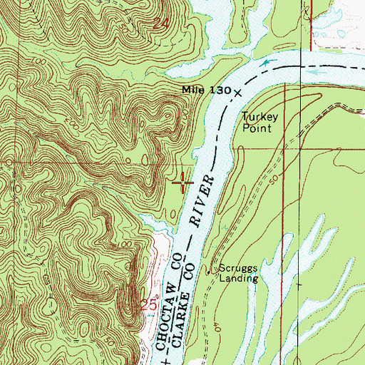 Topographic Map of J Martin Landing (historical), AL