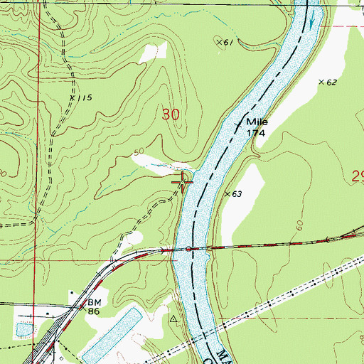 Topographic Map of Kemps Landing, AL