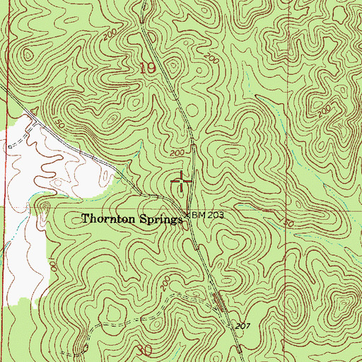 Topographic Map of Liberty Church (historical), AL