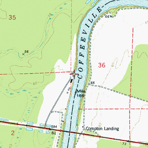 Topographic Map of Lotts Ferry (historical), AL