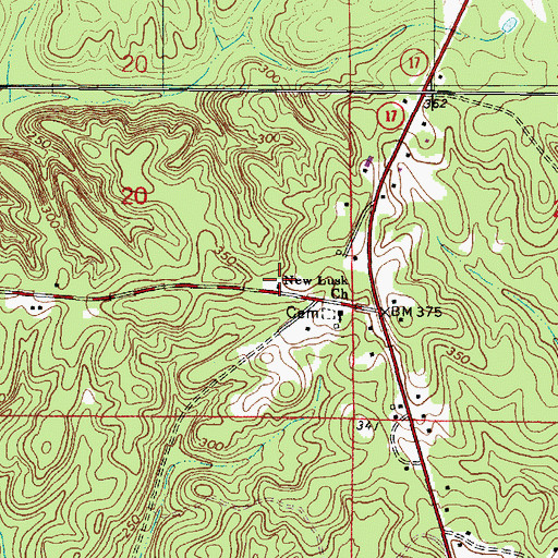 Topographic Map of Lusk School (historical), AL