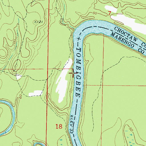 Topographic Map of Maggs Bluff, AL