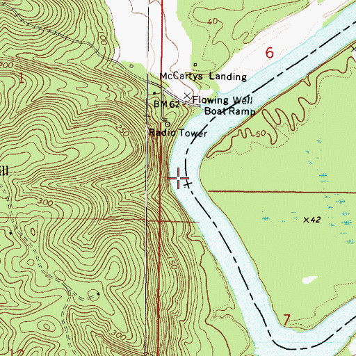 Topographic Map of McCartys Bluff, AL