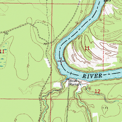 Topographic Map of Miles Shoal, AL