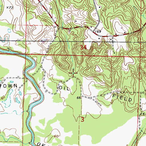 Topographic Map of Mill Branch, AL