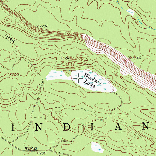 Topographic Map of Woolsey Lake, AZ