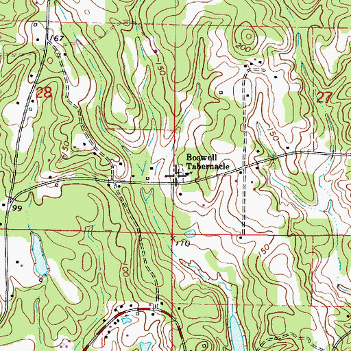Topographic Map of Mosley Cemetery, AL
