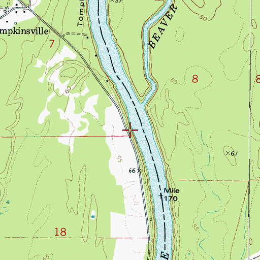 Topographic Map of Murphys Ferry (historical), AL