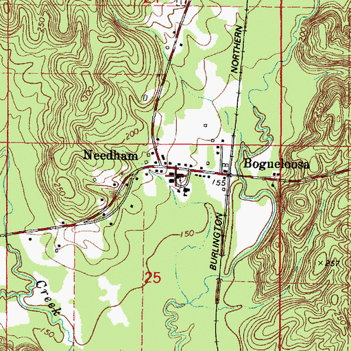 Topographic Map of Needham Assembly of God Church, AL
