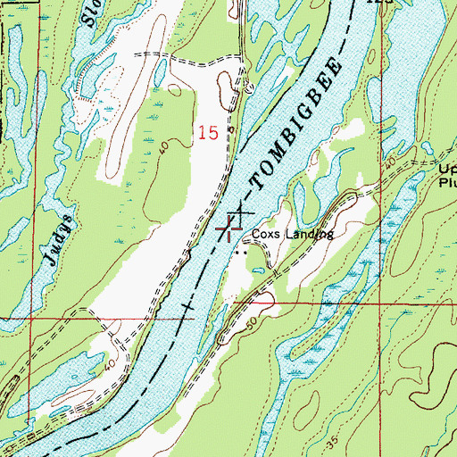 Topographic Map of Philans Shoal, AL