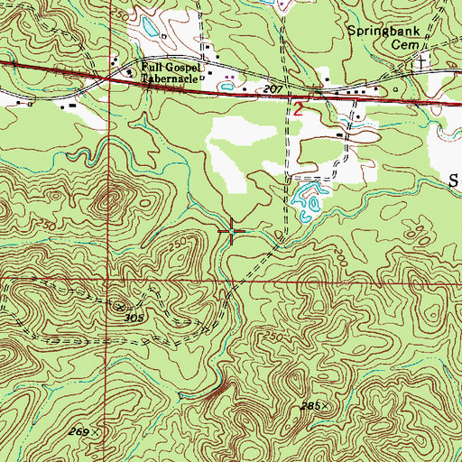 Topographic Map of Pine Branch, AL