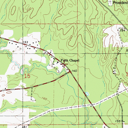 Topographic Map of Pine Grove School, AL