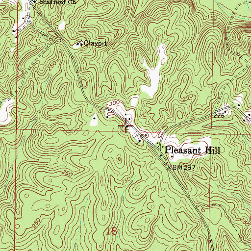 Topographic Map of Pleasant Hill Baptist Church, AL