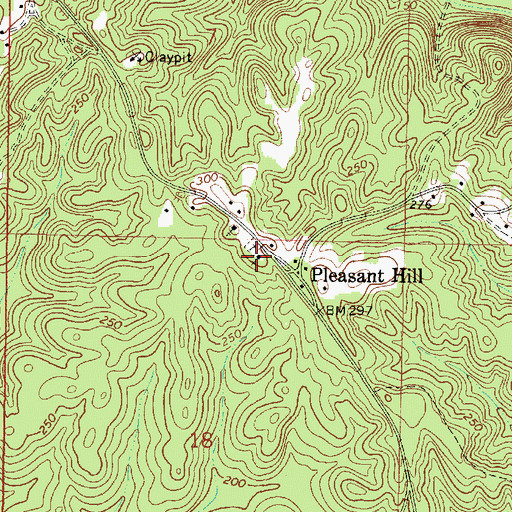 Topographic Map of Pleasant Hill United Methodist Church, AL