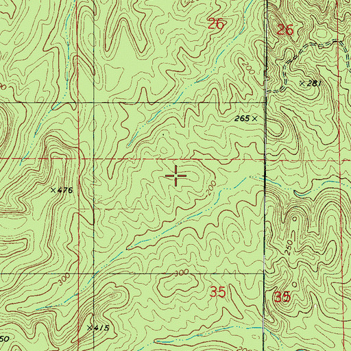 Topographic Map of Potato Ridge, AL