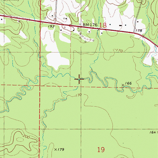 Topographic Map of Rabbit Creek, AL