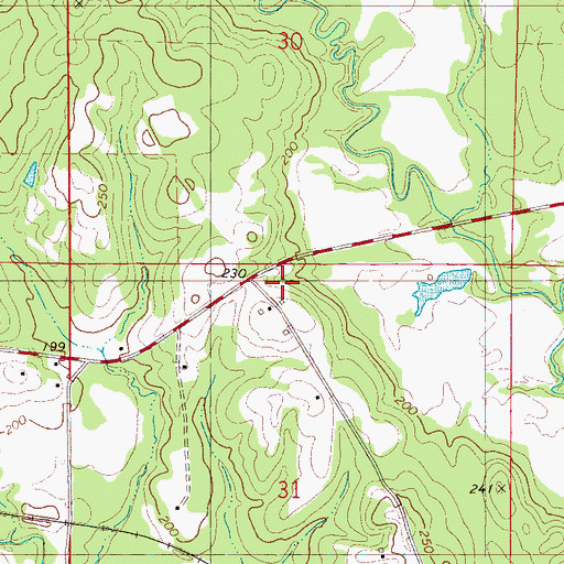 Topographic Map of Rainers Store (historical), AL
