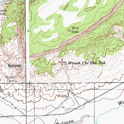 Topographic Map of Woosh Clo Dee Toh, AZ