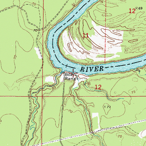 Topographic Map of Rentz Ferry (historical), AL