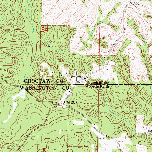 Topographic Map of Rescueville, AL