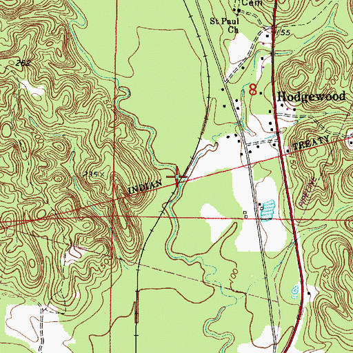 Topographic Map of Rock Branch, AL