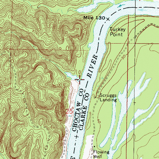 Topographic Map of Rock Hill Branch, AL