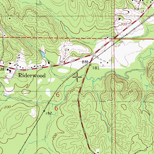 Topographic Map of Rocky Branch, AL