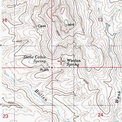 Topographic Map of Wootan Spring, AZ