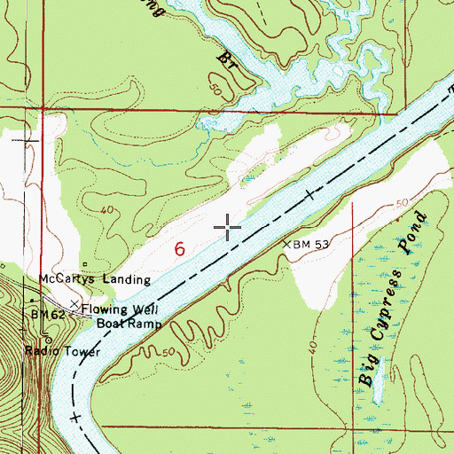 Topographic Map of Rocky Branch, AL