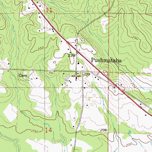 Topographic Map of Rehoboth Baptist Church, AL