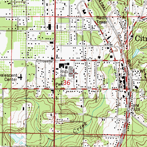 Topographic Map of Saint Johns Catholic Church, AL