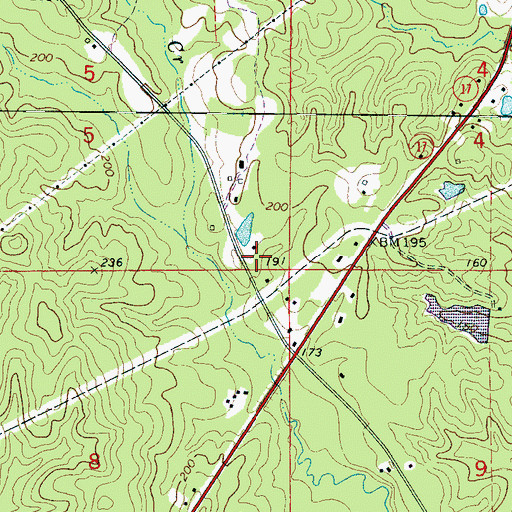 Topographic Map of Salem Baptist Church, AL