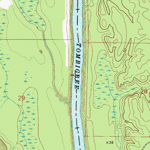 Topographic Map of Scotts Woodyard Landing (historical), AL