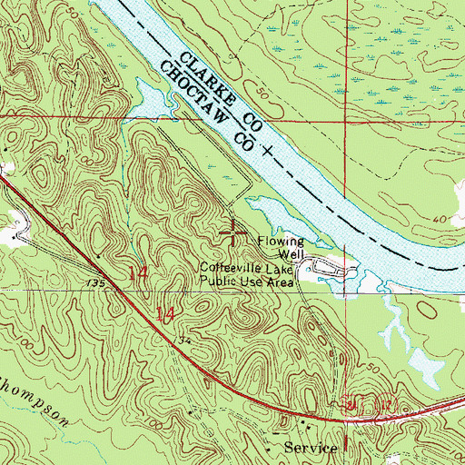 Topographic Map of Secession Bluff, AL